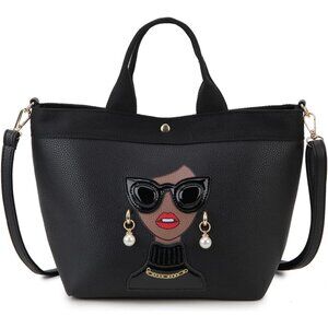 Funky Lady Face Purse for Women Casual Shopping Bag Top Handle Satchel Handbags